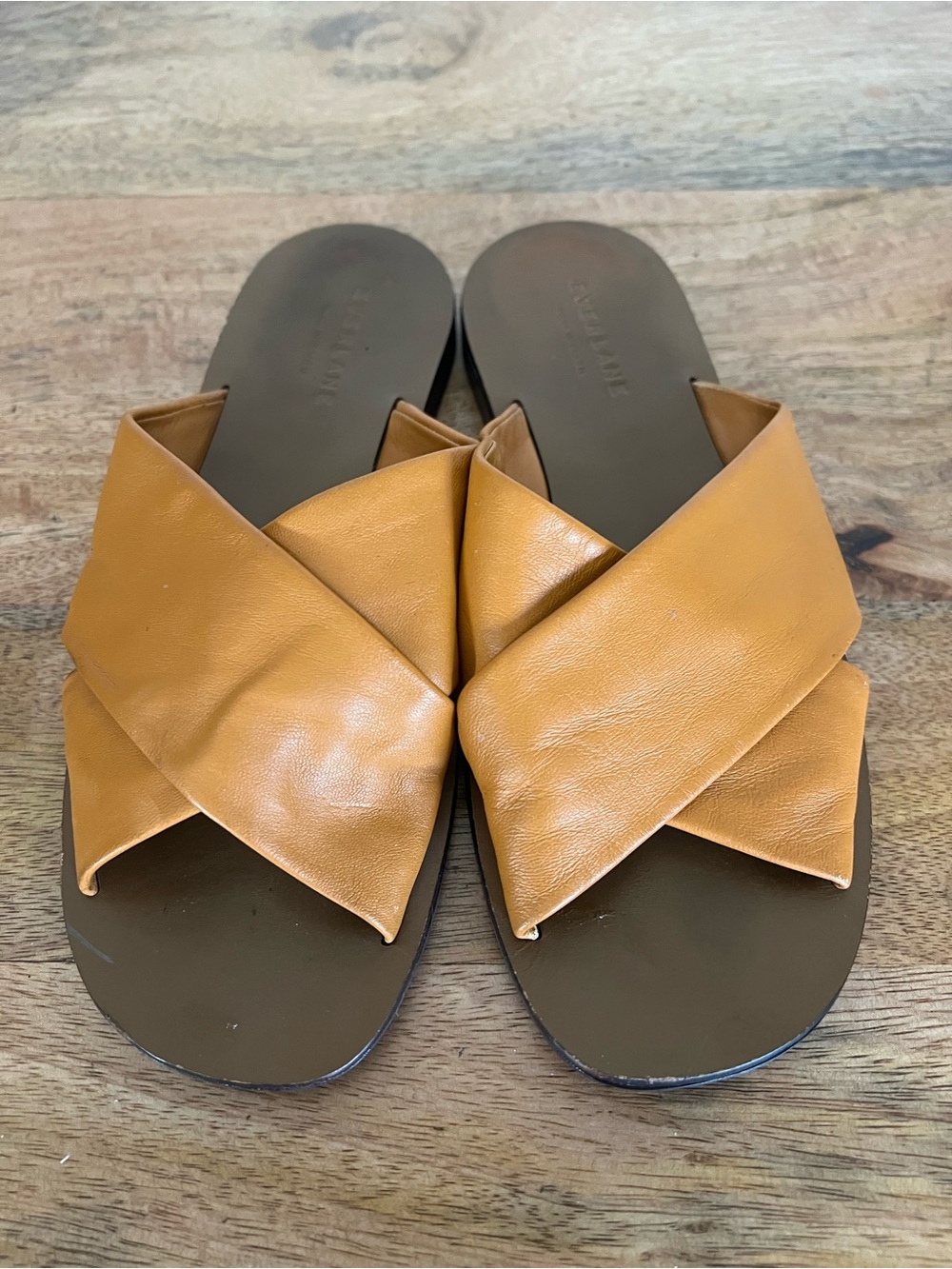 Everlane THE DAY CROSSOVER SANDAL Leather Slides Size 7